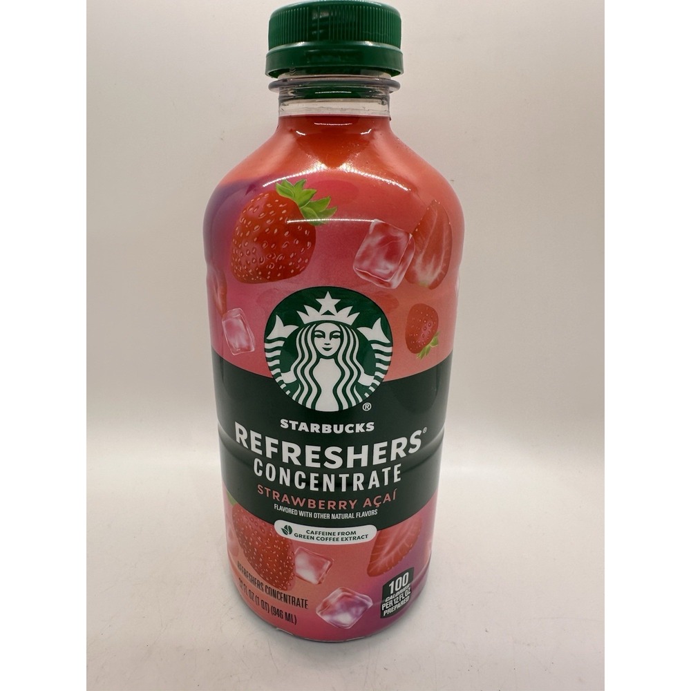 Starbucks Strawberry Acai Refresher Concentrate 32oz New Sealed BB 07/30/26